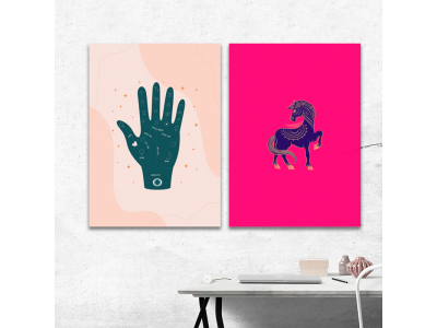 Set astrologia mano y caballo