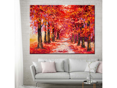 Bosque rojo simil pintura