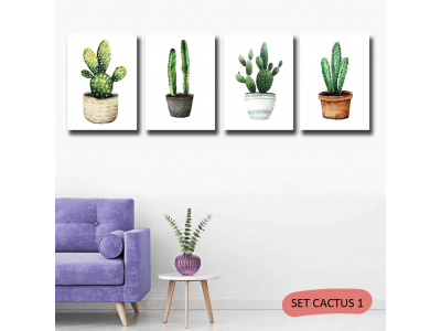 Set de cactus acuarelados