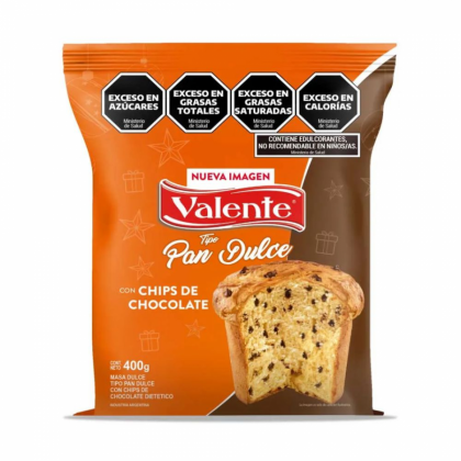 Valente Pan Dulce Con Chips 400g