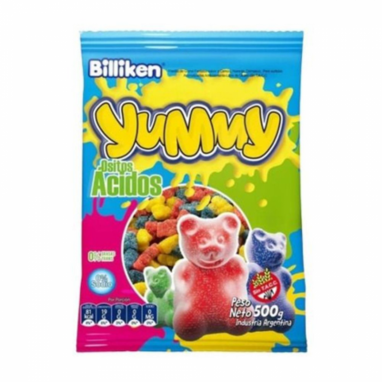 Billiken Yummy Gomitas Ositos Acidos 500g