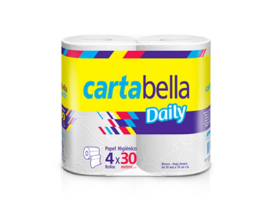 PAPEL HIGIENICO CARTABELLA DAILY  4 *  30 MTS