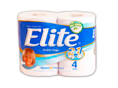 PAPEL HIGIENICO ELITE 4  * 30  MTS BLANCO ALOE VERA