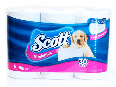 PAPEL HIGIENICO SCOTT BCO.  6 *  30 MT