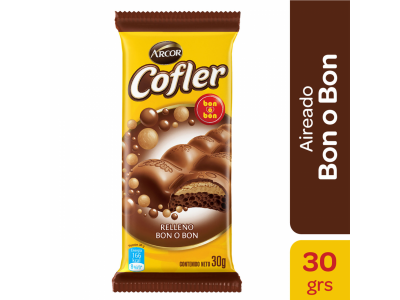 ARCOR CHOCOLATE COFLER AIREADO RELLENO B-O-B 30G