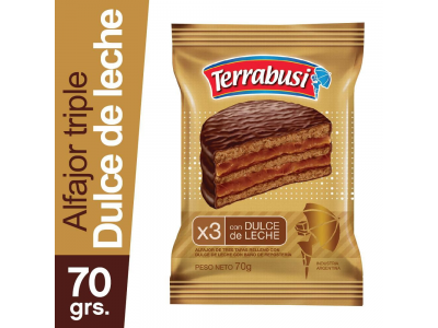 TERRABUSI ALFAJOR DULCE DE LECHE TRIPLE 70G