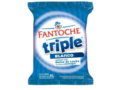 FANTOCHE ALFAJOR TRIPLE BAÑO MERENGUE U.