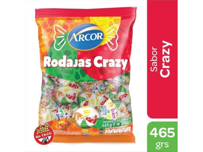 ARCOR CARAMELOS RODAJAS CRAZY 465G