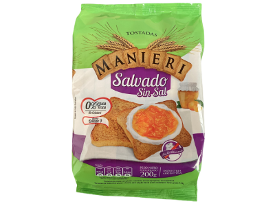 MANIERI GALLETITAS TOSTADAS SALV.S/SAL 200G