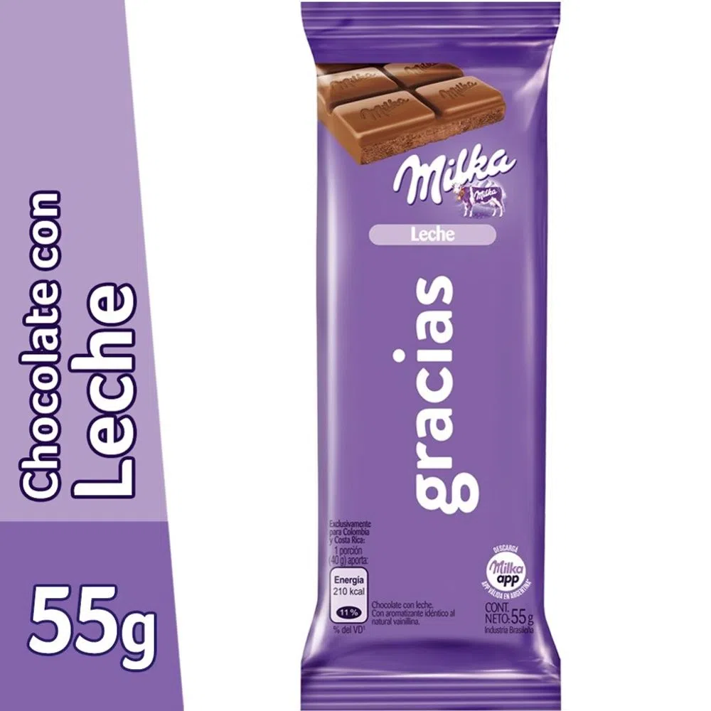 KRAFT CHOCOLATE MILKA LECHE 55G